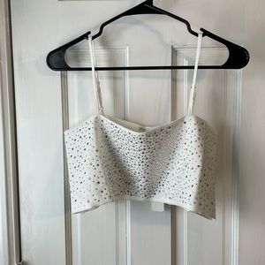 Pink Lily Rhinestone Crop Top